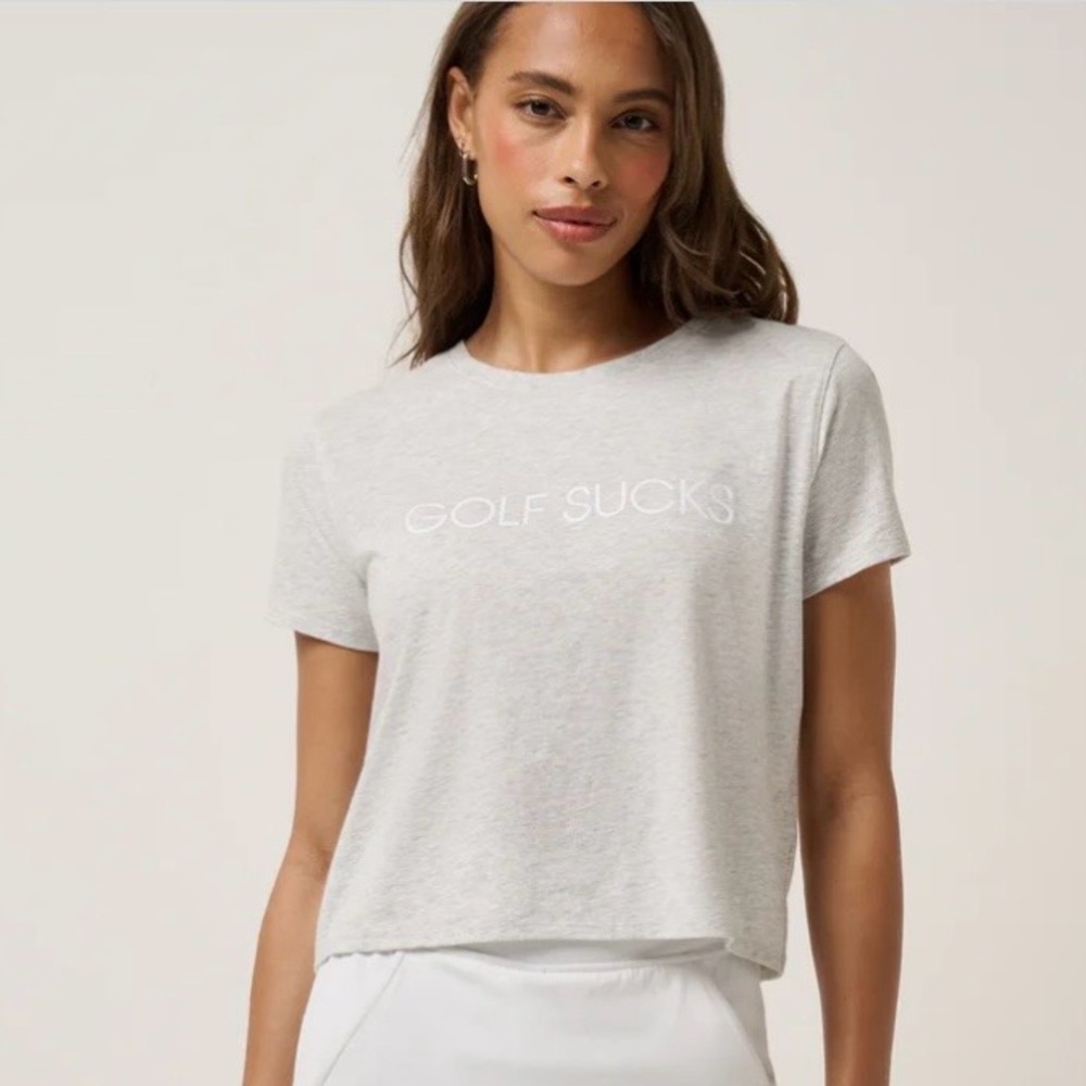 TravisMathew Light Gray Women's Tee - Picture 5 of 6